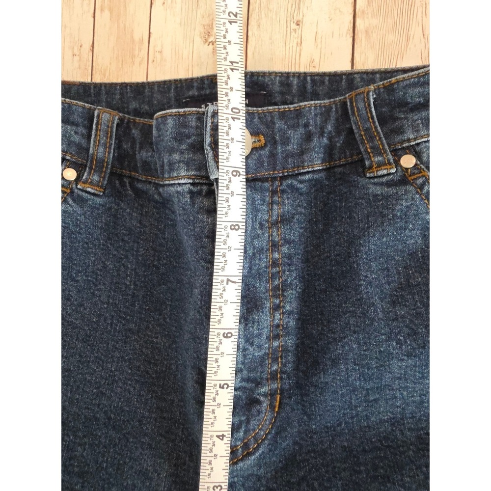 Jones New York Jeans Straight Mid Rise Dark Wash Stretch Blue Womens 8 - Picture 6 of 8